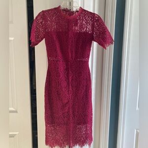 Francesca's Collections Burgundy Lace Midi Dress